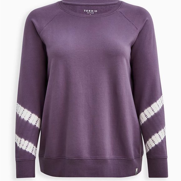 torrid Tops - torrid Active Terry Tie Dye Purple Sweatshirt NWOT